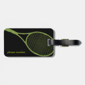 Gepersonaliseerde tennis-speler reizen bagagelabel (Achterkant horizontaal)