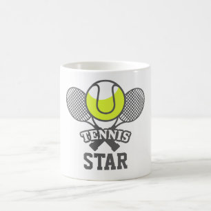 Gepersonaliseerde Tennis Star Coffee Mok