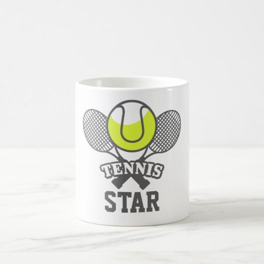Gepersonaliseerde Tennis Star Coffee Mok (Center)