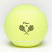 Gepersonaliseerde Tennis Thema Naam Tennisballen (Voorkant)