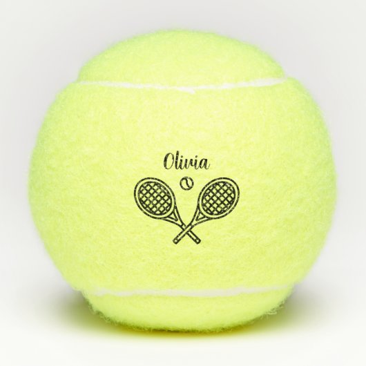 Gepersonaliseerde Tennis Thema Naam Tennisballen (Voorkant)