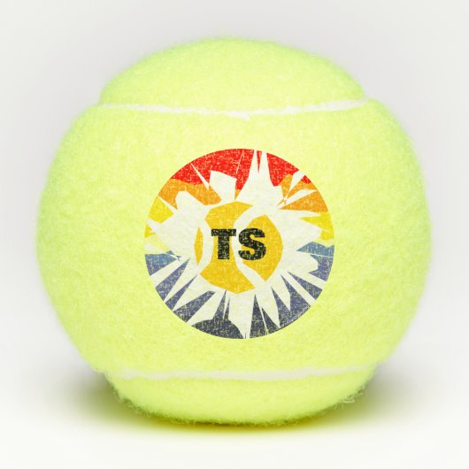 Gepersonaliseerde tennisballen met monogram letter (Voorkant)