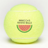 Gepersonaliseerde tennisballen met schattige meloe (Voorkant)
