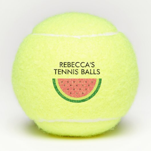 Gepersonaliseerde tennisballen met schattige meloe (Voorkant)