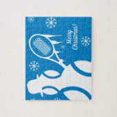 Gepersonaliseerde tennisbalsnowman-kerstpuzzel legpuzzel (Verticaal)