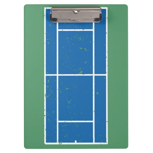 Gepersonaliseerde tenniscoach blauw & groen klembord (Voorkant)