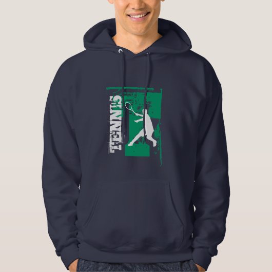 Gepersonaliseerde tennishoodie voor kinderen en vo hoodie (Voorkant)