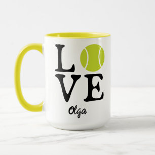 Gepersonaliseerde Tennisliefde Gelukkige Tennsda Mok