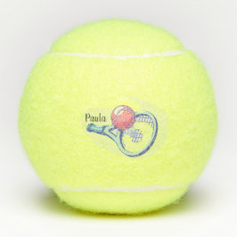 Gepersonaliseerde tennisracket en bal tennisballen