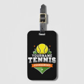 Gepersonaliseerde Tennisser NAAM Varsity Toernooi Bagagelabel (Voorkant (verticaal))