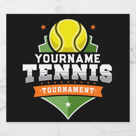 Gepersonaliseerde Tennisser NAAM Varsity Toernooi Bier Etiket (Enkel label)