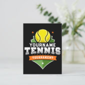 Gepersonaliseerde Tennisser NAAM Varsity Toernooi Briefkaart (Staand voorkant)