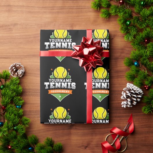 Gepersonaliseerde Tennisser NAAM Varsity Toernooi Cadeaupapier (Feestdagen Geschenken)