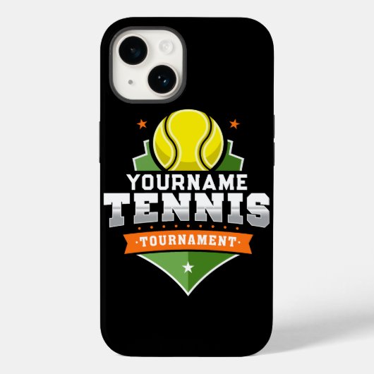 Gepersonaliseerde Tennisser NAAM Varsity Toernooi Case-Mate iPhone Case (Achterkant)