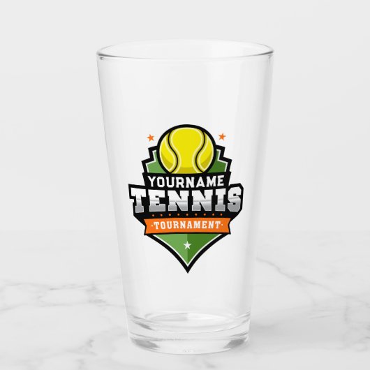 Gepersonaliseerde Tennisser NAAM Varsity Toernooi Glas (Voorkant)