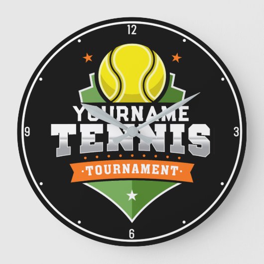 Gepersonaliseerde Tennisser NAAM Varsity Toernooi Grote Klok (Voorkant)