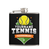 Gepersonaliseerde Tennisser NAAM Varsity Toernooi Heupfles (Voorkant)