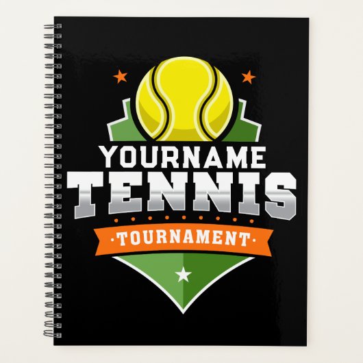 Gepersonaliseerde Tennisser NAAM Varsity Toernooi Planner (Voorkant)