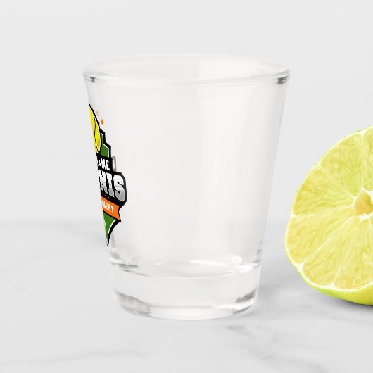 Gepersonaliseerde Tennisser NAAM Varsity Toernooi Shot Glas (Rechts)