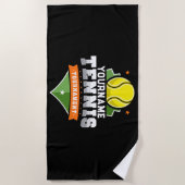 Gepersonaliseerde Tennisser NAAM Varsity Toernooi Strandlaken (Voorkant)