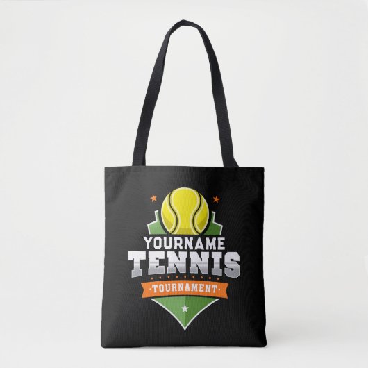 Gepersonaliseerde Tennisser NAAM Varsity Toernooi Tote Bag (Voorkant)