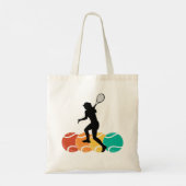 Gepersonaliseerde Tennisspeler Meisje, Tennisverja Tote Bag (Achterkant)