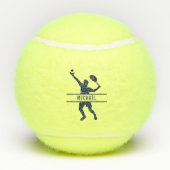 Gepersonaliseerde Tennisspeler met als aangepaste Tennisballen (Achterkant)