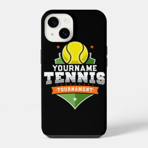 Gepersonaliseerde tennisspeler NAAM Varsity-toerno iPhone 14 Hoesje