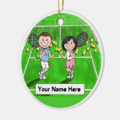 Gepersonaliseerde Tennisspelers - Aangepaste haark Keramisch Ornament (Links)