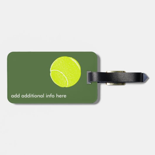 gepersonaliseerde tennist reis bagagelabel (Achterkant horizontaal)