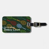 gepersonaliseerde tenniste bagagelabel (Voorkant horizontaal)