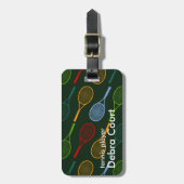 gepersonaliseerde tenniste bagagelabel (Voorkant verticaal)