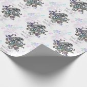 Gepersonaliseerde tentakels off line doodle octopu cadeaupapier (Hoek)