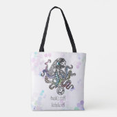 Gepersonaliseerde tentakels off line doodle octopu tote bag (Achterkant)