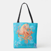 Gepersonaliseerde tentakels van octopus met bellen tote bag (Achterkant)