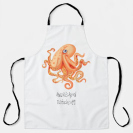 Gepersonaliseerde tentakels van schattige oranje o schort