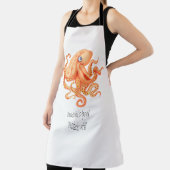 Gepersonaliseerde tentakels van schattige oranje o schort (Insitu)