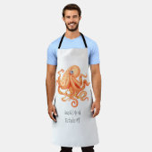 Gepersonaliseerde tentakels van schattige oranje o schort (Gedragen)