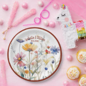 Gepersonaliseerde Terra Cotta Herfst Wildflowers B Papieren Bordje (Feest)