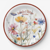 Gepersonaliseerde Terra Cotta Herfst Wildflowers B Papieren Bordje (Voorkant)