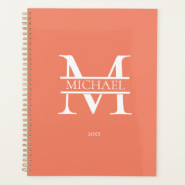 Gepersonaliseerde Terracott Monogram Initiaal Mini Planner