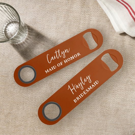 Gepersonaliseerde Terracotta Bridesmaid Gift Speed Flessenopener