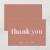 Gepersonaliseerde Terracotta bruiloft minimalistis Bedankkaart (Voorkant / Achterkant)