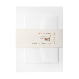 Gepersonaliseerde Terracotta Cream Script Wedding Uitnodigingen Wikkel