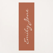 Gepersonaliseerde Terracotta Elegant Handgeschreve Yogamat (Voorkant)