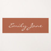 Gepersonaliseerde Terracotta Elegant Handgeschreve Yogamat (Voorkant (horizontaal))