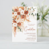 Gepersonaliseerde terracotta foto Boho Afstuderen Kaart (Staand voorkant)