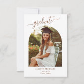 Gepersonaliseerde terracotta foto Boho Afstuderen Kaart (Achterkant)