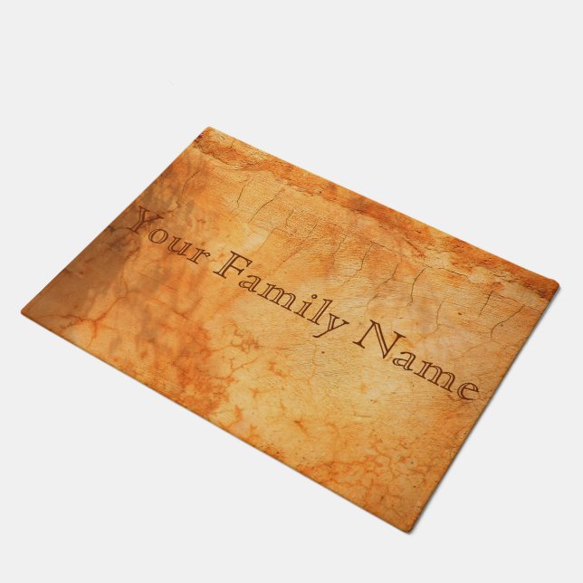 Gepersonaliseerde terracotta-gekleurde baksteenwan deurmat (Schuin)