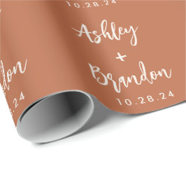Gepersonaliseerde Terracotta Name Wedding Gift Cadeaupapier